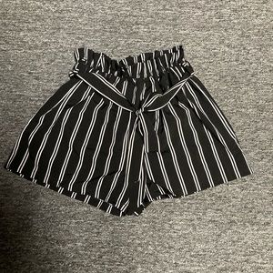 shein tie front paperbag shorts